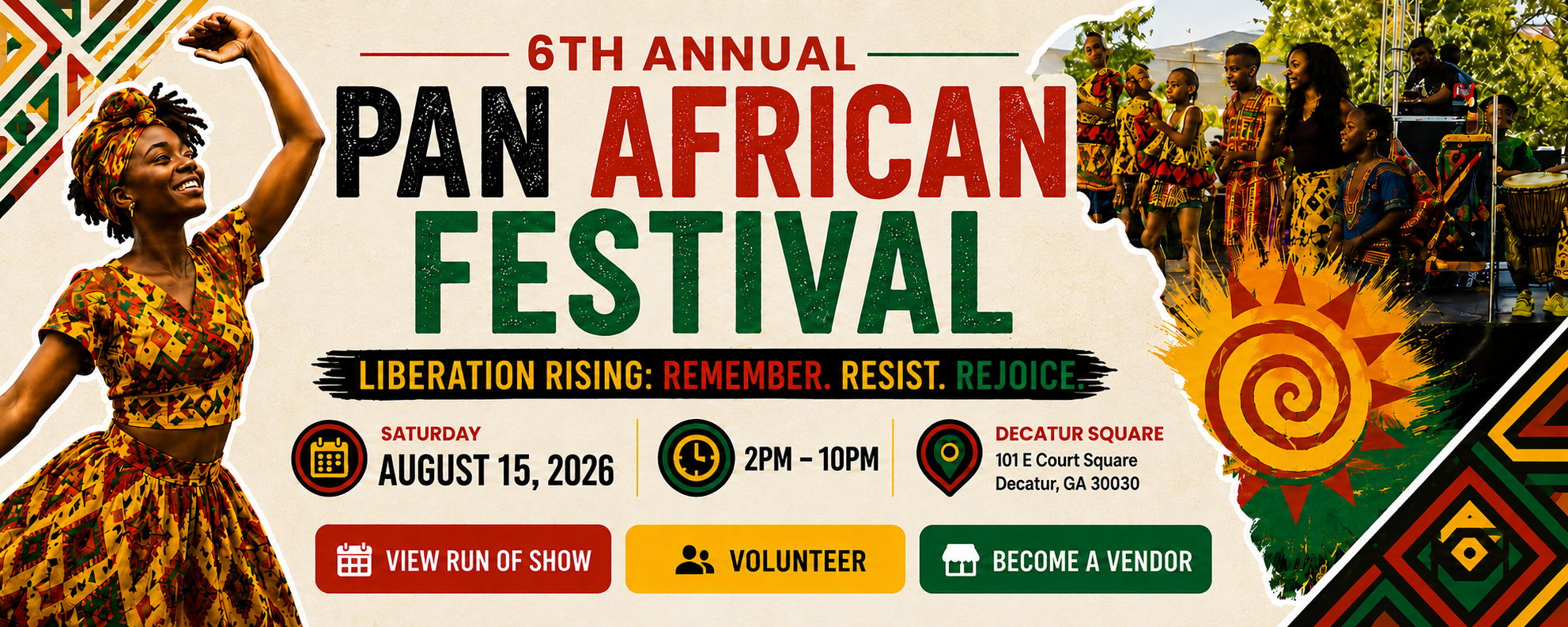 6th Annual Pan African Festival - Saturday August 15, 2026 - Decatur Square